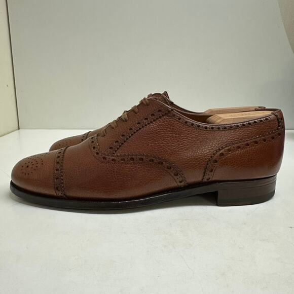 EXCELLENT Crockett & Jones x Polo Ralph Lauren Scotch Grain Cap Toe Bal 10 - Picture 4 of 13